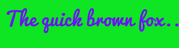 Image with Font Color 6C11F5 and Background Color 0EE623